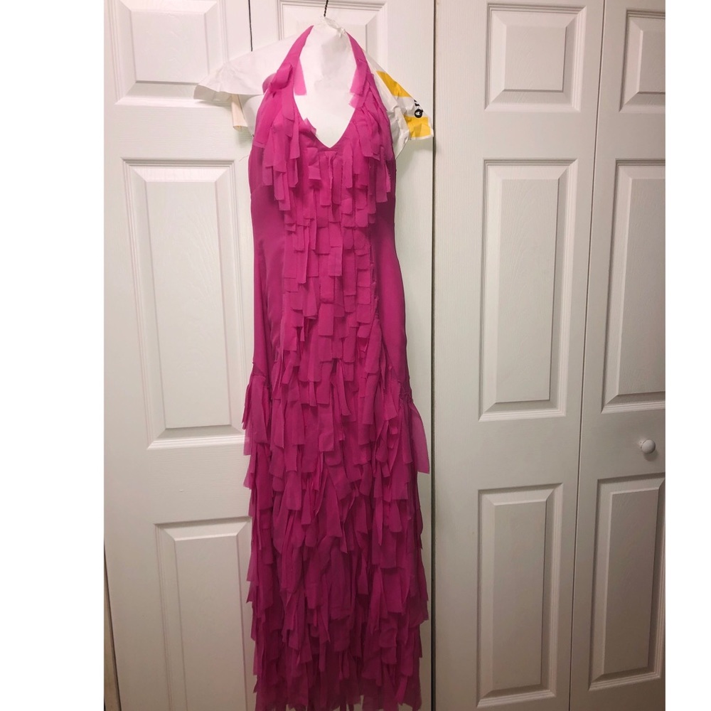 BCBGMAXAZRIA Long Fuchsia Dress